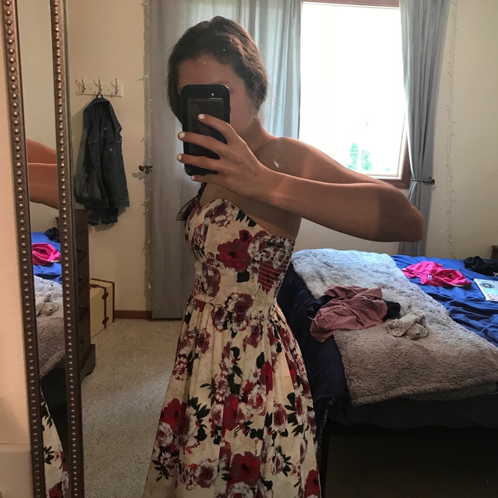 Strapless floral homecoming/formal dress - Picture 5 of 5